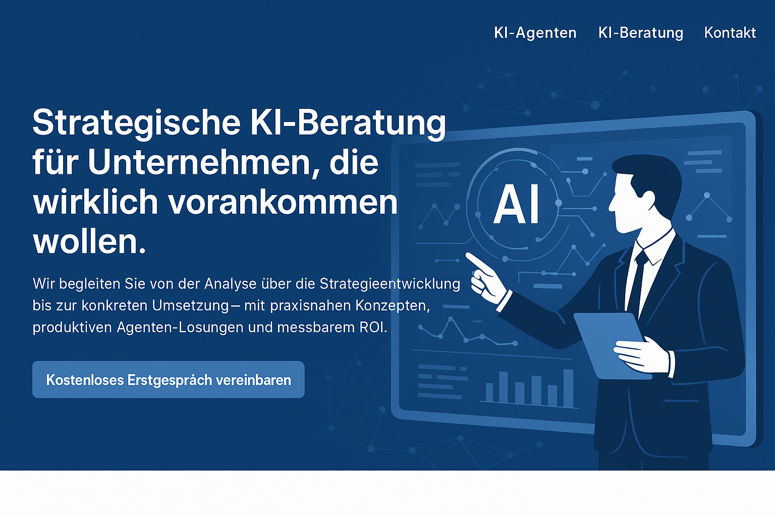 NetSys KI – Hero-Visual KI-Beratung (weiß-blau)